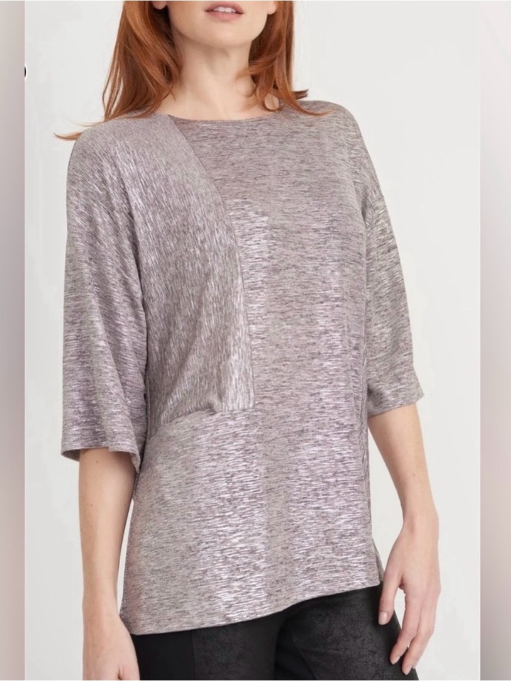 Joseph Ribkoff Shimmering Pink/Silver Top Size 10